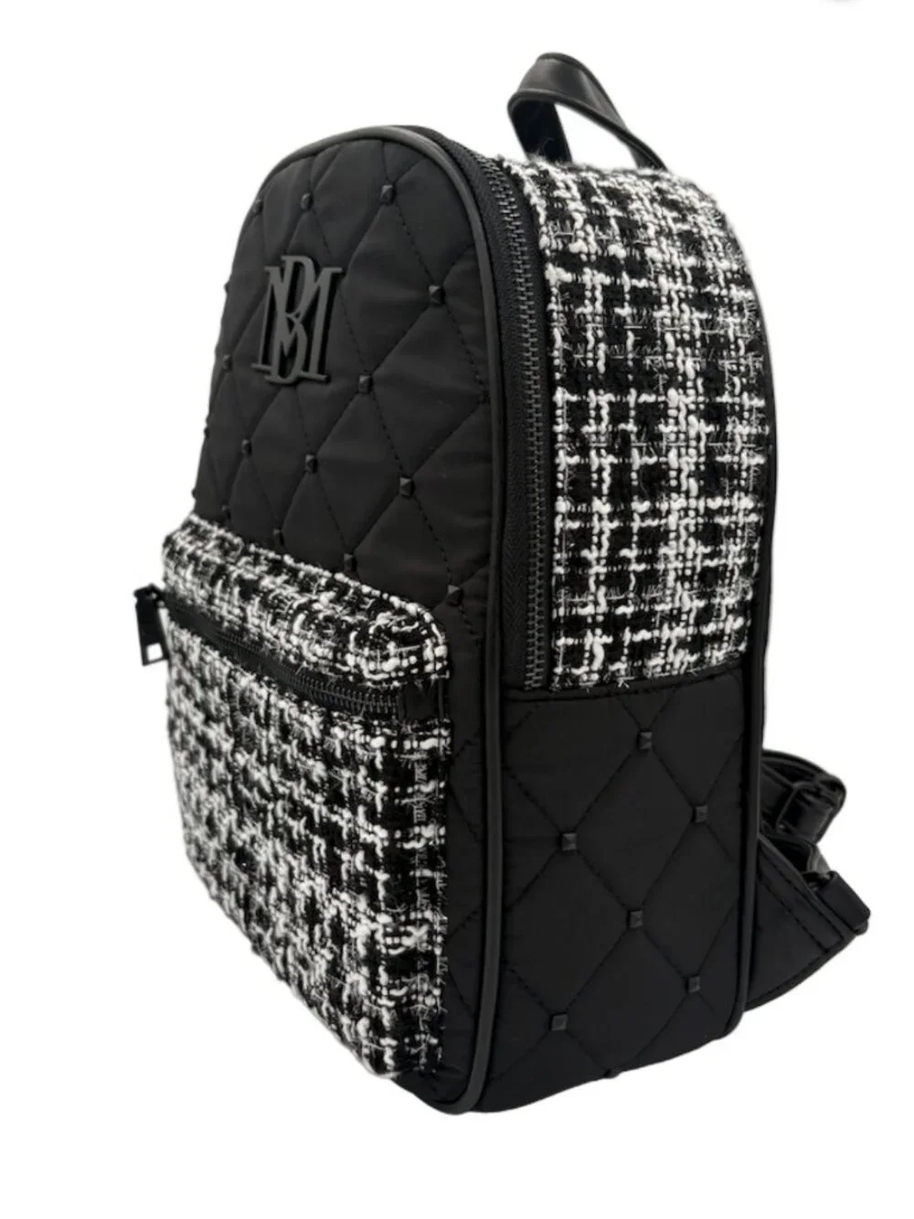 NEW! Badgley Mischka Black Tie Tweed Backpack Medium Size